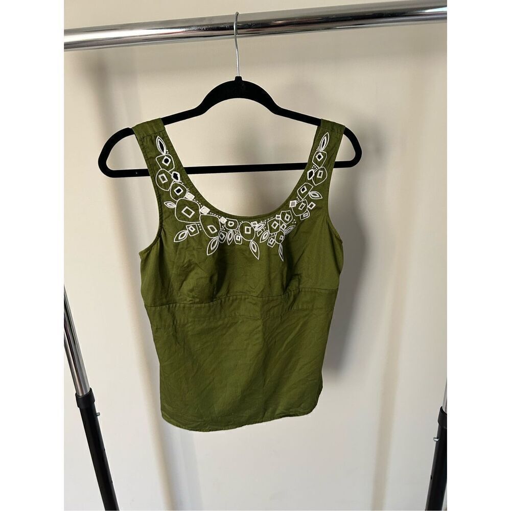 Ann Taylor Loft Tank Top Size 10P Green